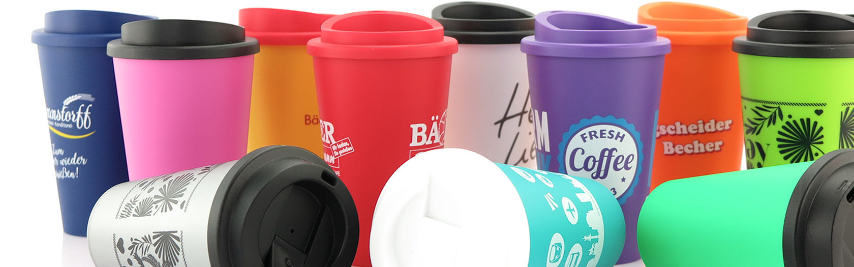 'Worker Coffee Shop' Thermobecher mit Logo bedrucken - Banner 