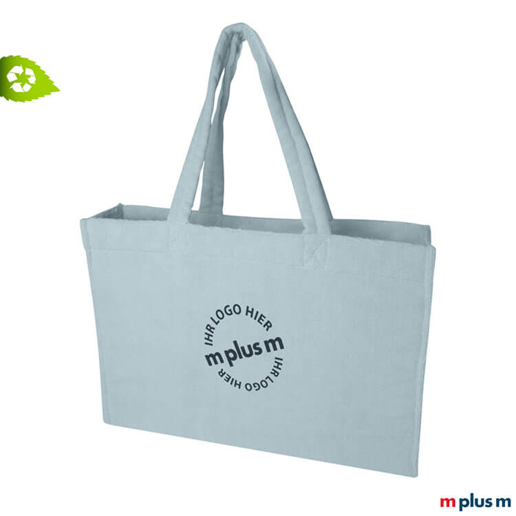 Günstige Werbetasche 'Siam' aus GRS-Material in Hellblau individuell gestalten