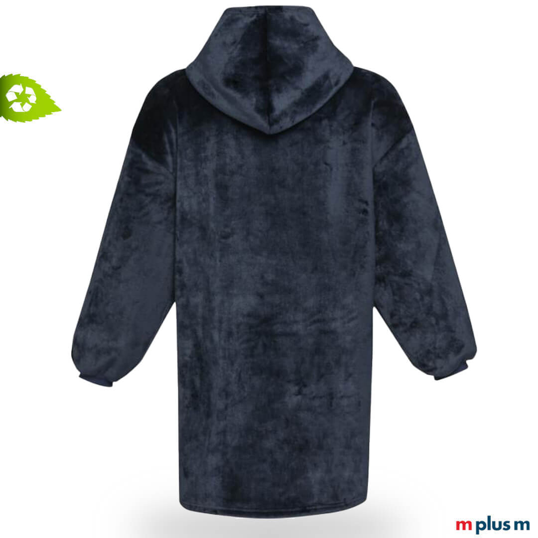 Dunkelblauer Kapuzenpulli im Decken-Stil mit weißem Teddyfutter, warm und komfortabel für Zuhause.