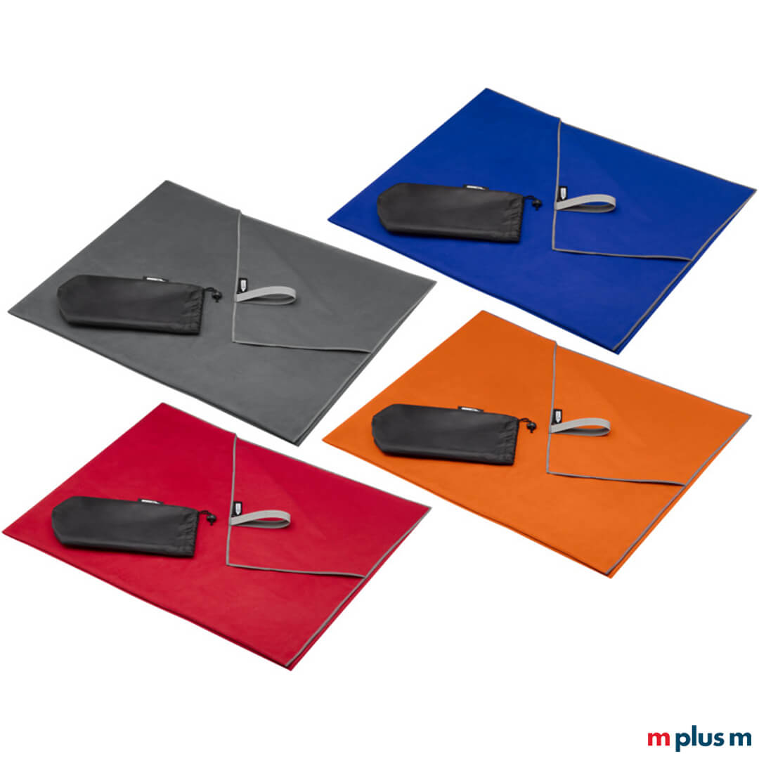 Nachhaltig und sportlich: Mikrofaser Handtuch aus Recycling ♻️ Material als Werbartikel mit Logo Stick