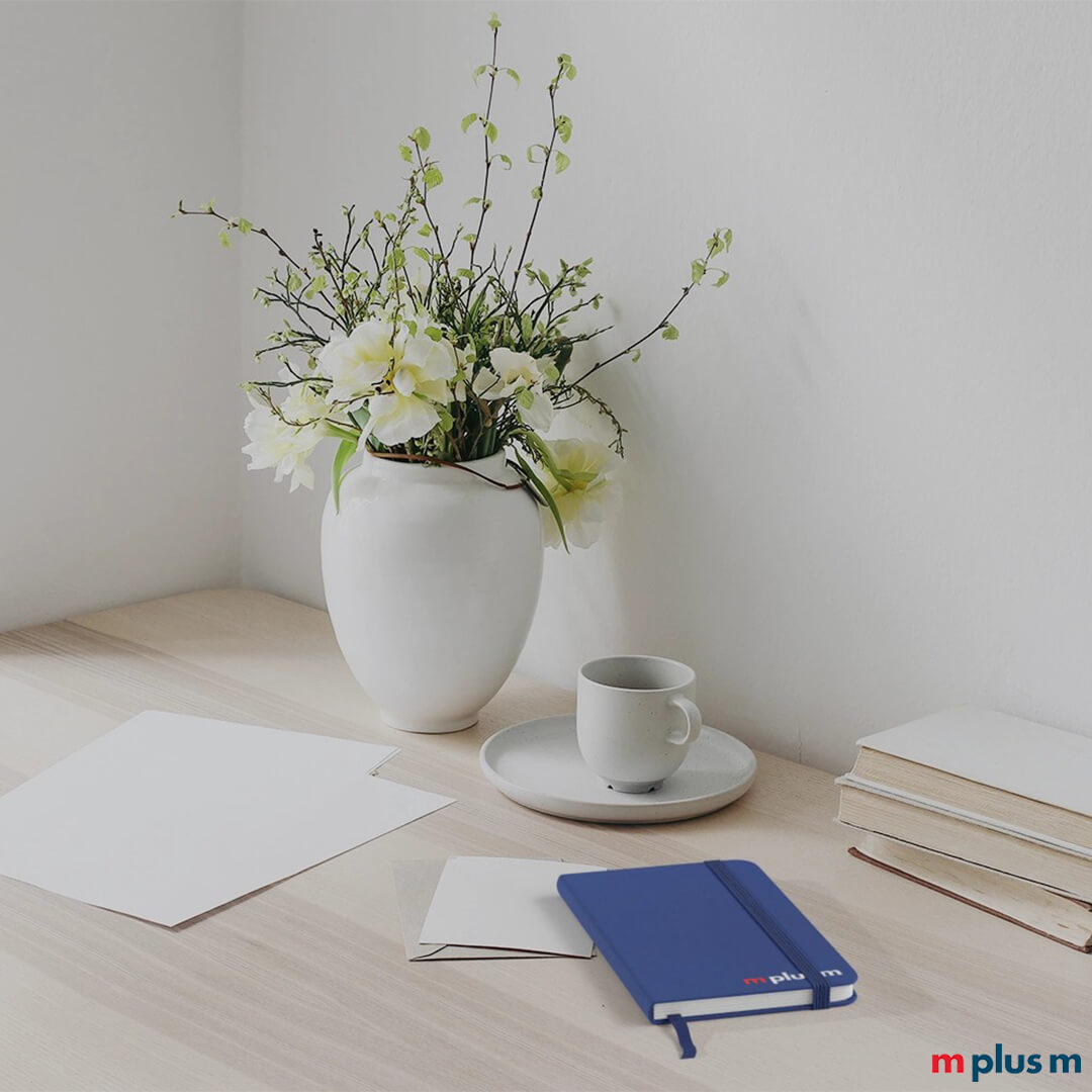 Inspiration A6 Hardcover mit Beispieldruck Digitaldruck als hochwertiges nachhaltiges Werbegeschenk