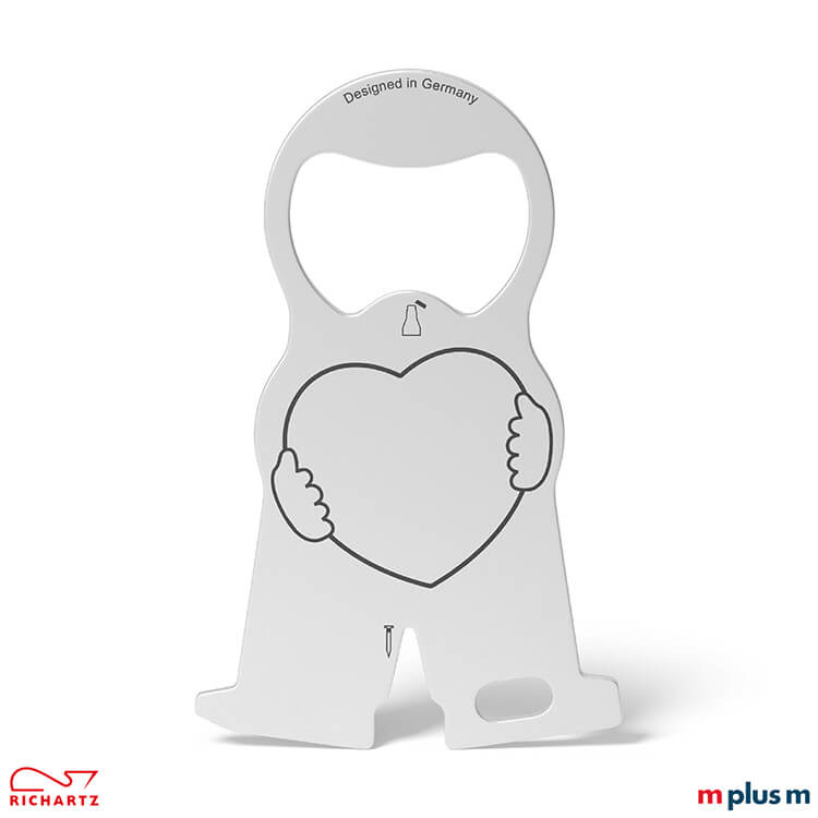 Der sympathische Metall Einkaufswagenlöser karl heart von Richartz. Preiswertes Gadget und schön mit Logo Gravur als Werbeartikel.