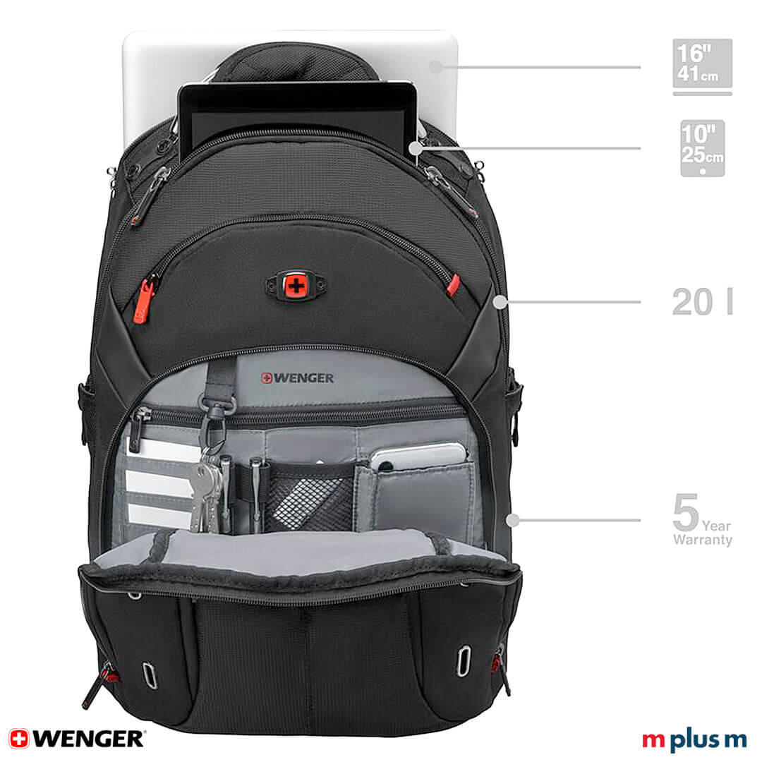 Praktischer Laptop Rucksack Gigabyte von Wenger mit Logo Driuck