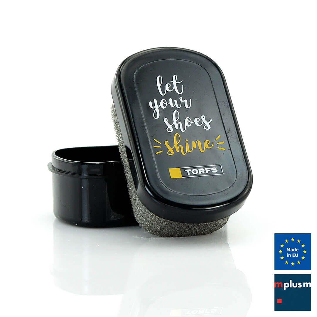 Schuhpflege Schwamm mit Logodruck