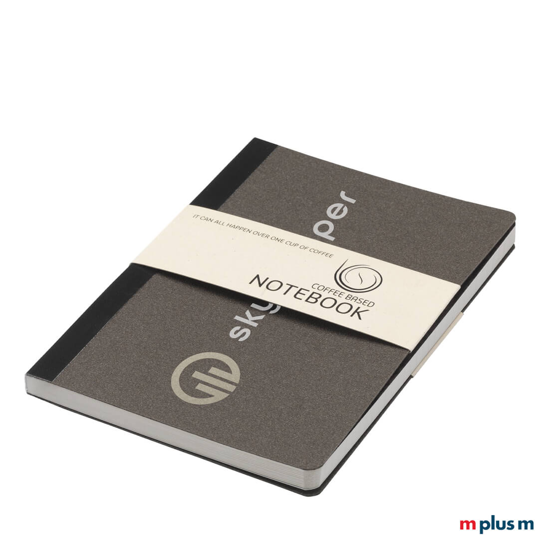 Nachhaltiges Giveaway Notebook aus Kaffeesatz Einband. Notizbuch riecht nach Kaffee