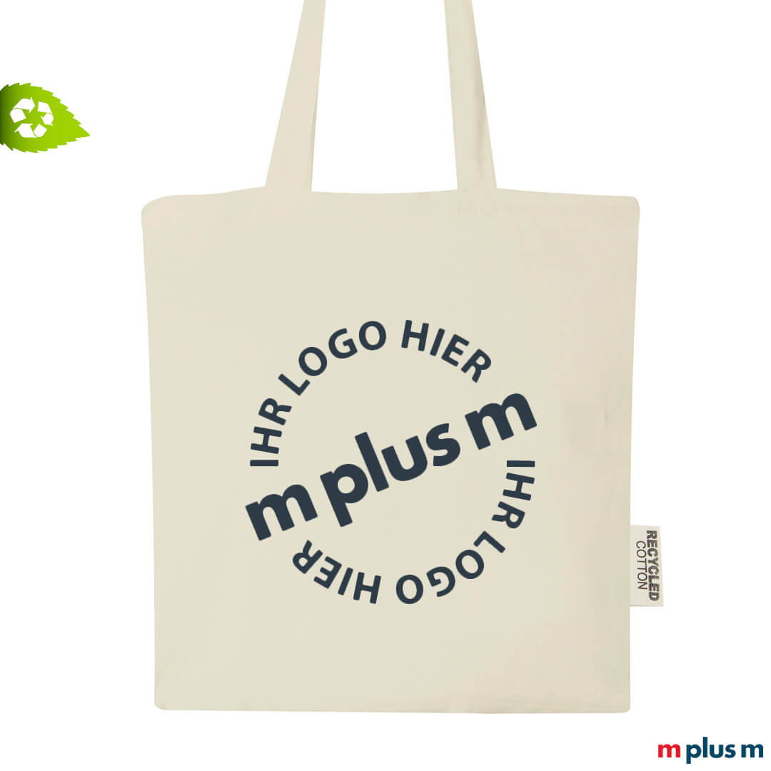 Smilla 140 Recycling Baumwoll Stoffbeutel in Natur als Werbeartikel