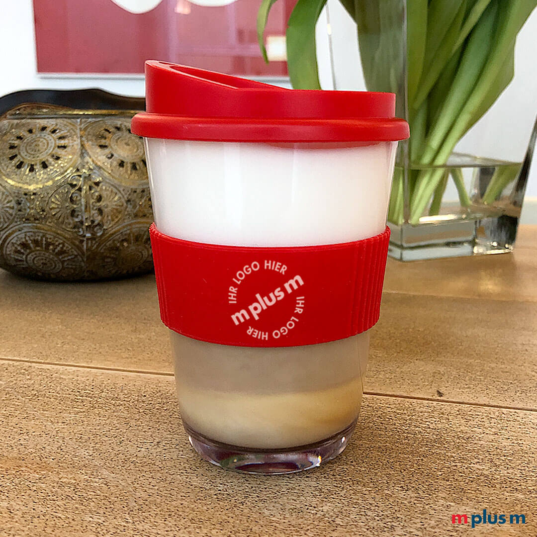 Cristallino Coffee To Go Becher aus Europa in Rot mit Logo Druck