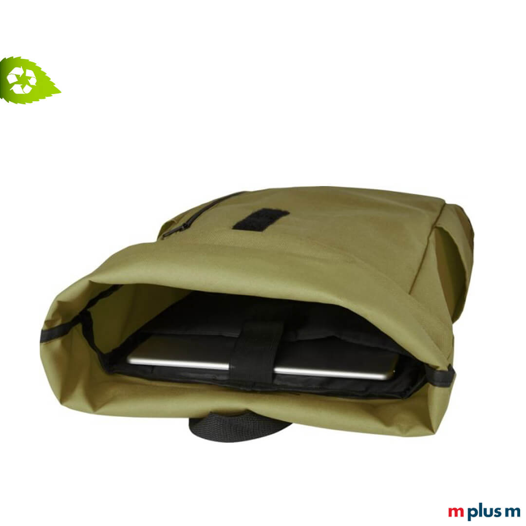 Jacob Rucksack aus nachhaltigen RPET Material mit 15,6"-Laptopfach und einer Vordertasche mit Reißverschluss