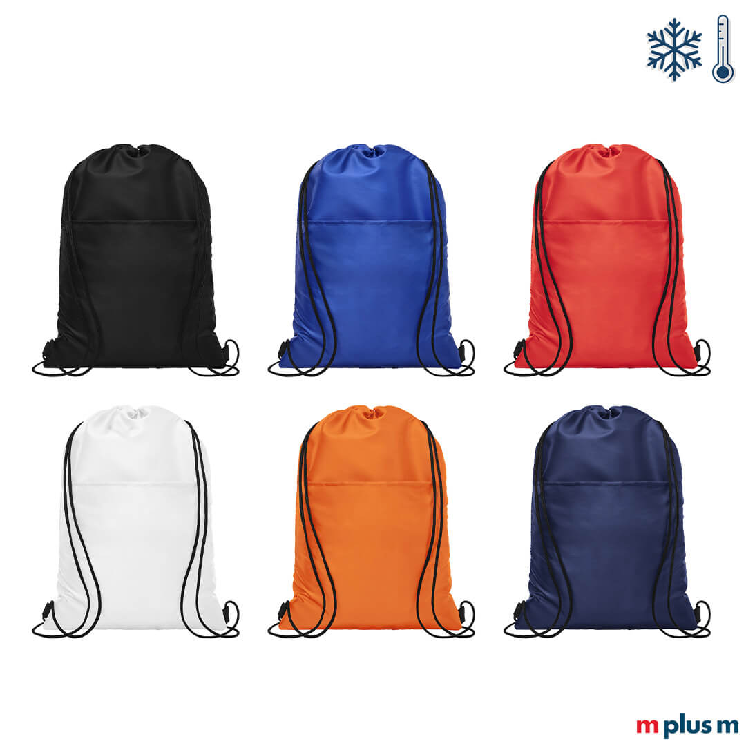 Isolierte Cool Sports Sportbeutel Rucksäcke als preiswertes Giveaway mit Logo Druck in vielen Farben