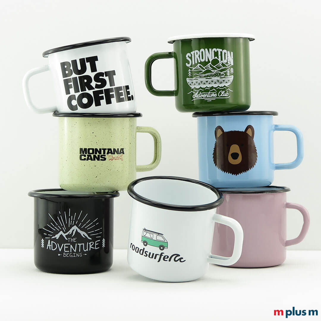 Emaille Tassen und Becher spülmaschinenfest bedrucken