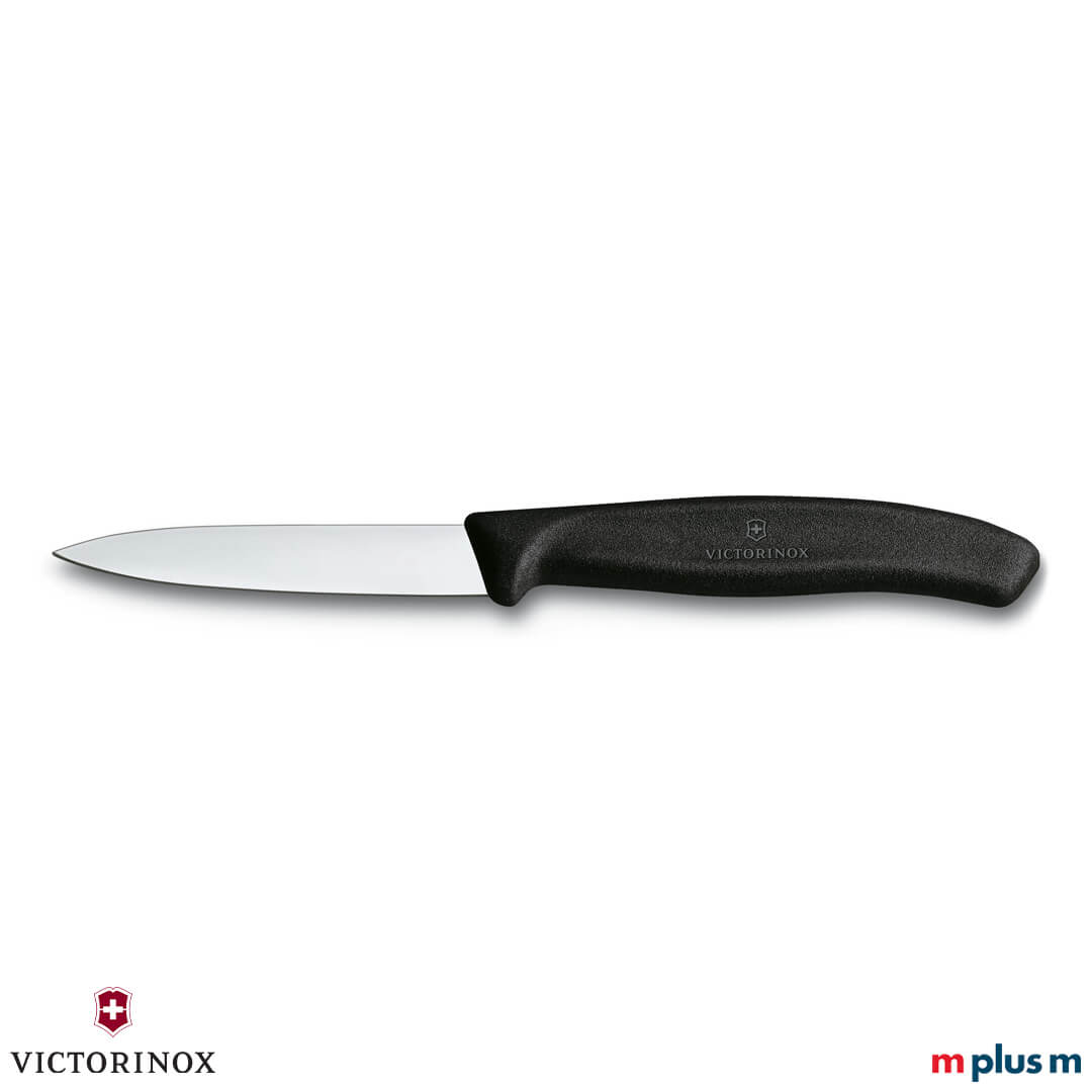Victorinox Gemüsemesser 8cm mit Glattschliff in der Farbe Schwarz