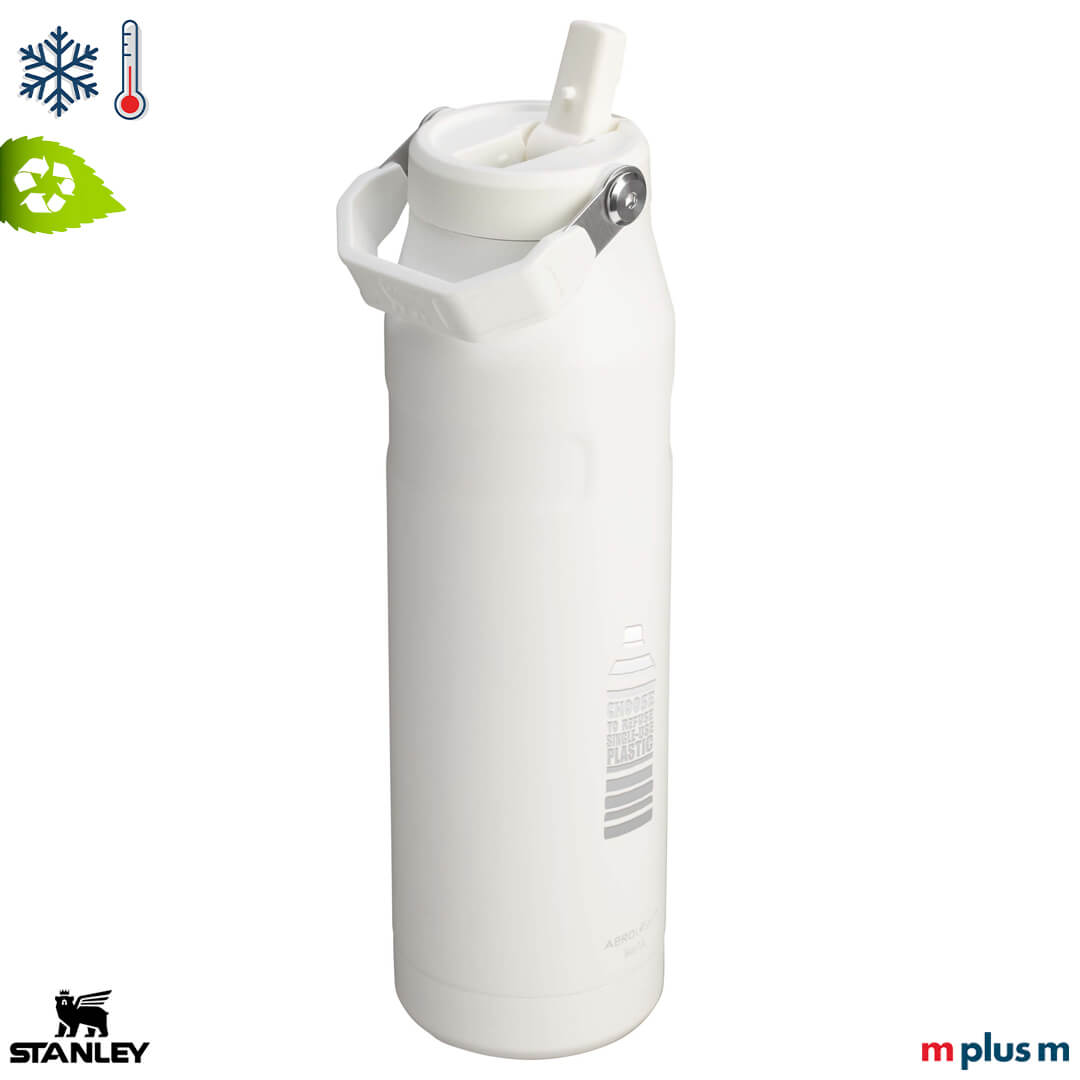 Hochwertige Stanley IceFlow Bottle 1060ml in Weiß mit individuellem Logo bedrucken – Expresslieferung verfügbar
