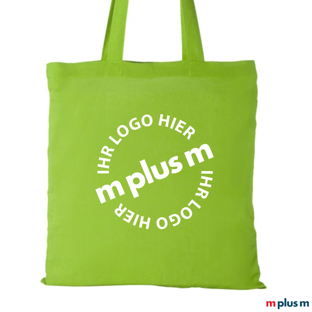 Grüne Baumwolltasche mit Ihrem Logo bedrucken