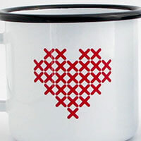 Emaille Tasse Pax mit 1 Druck