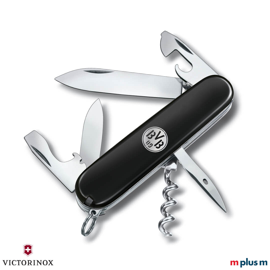 Schwarzes Victorinox Spartan Taschenmesser als BVB Merchandising Artikel