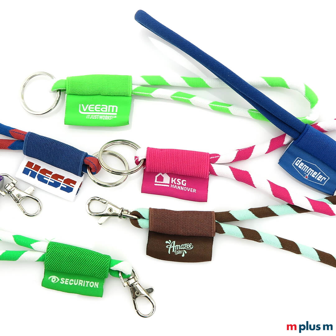 Nachhaltiges Werbegeschenk: Kordelschlüsselanhänger mit Ihrem Logo bedrucken 