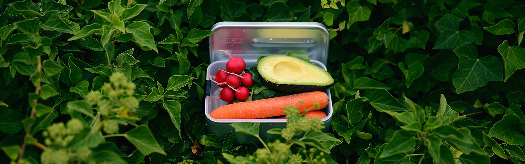 Recycling Edelstahl Lunchbox 'Iris' bedrucken - Banner 