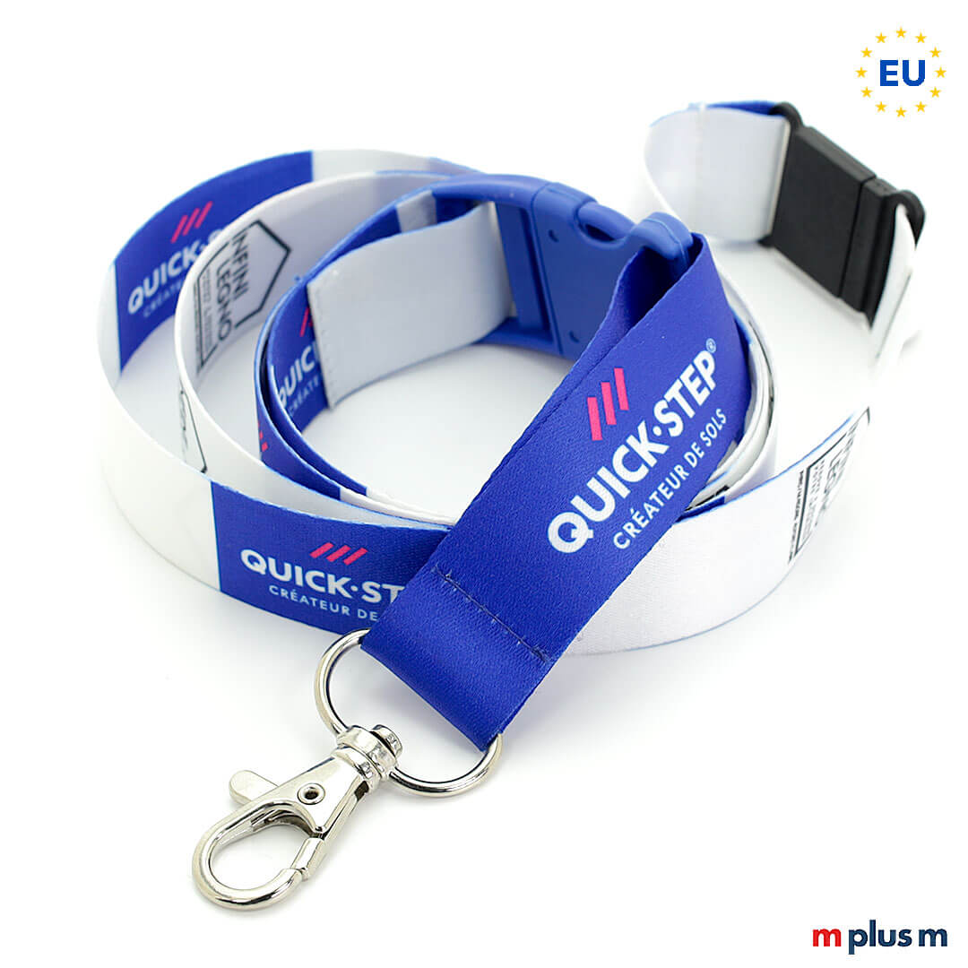 Günstiges Lanyard und schon in kleinen Mende komplett zu bedrucken. Giveaway aus Europa