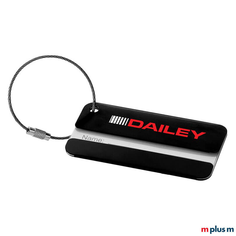 Günstiger Kofferanhänger aus Aluminium als Giveaway mit Logo bedrucken