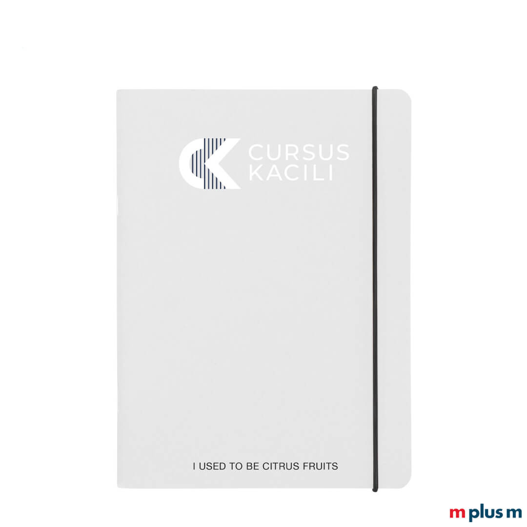 Citrus Notizbuch liniert nachhaltig bedruckt mit Logo als Werbegeschenk
