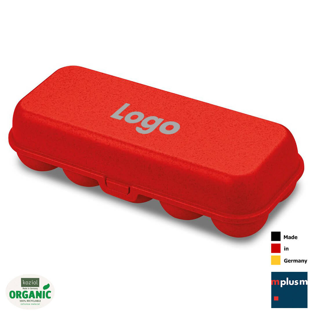 Auch in rot in Organic Bio-Kunststoff: Eggs To Go Eierbox von Koziol. Günstig und mit Logo zu berducken.