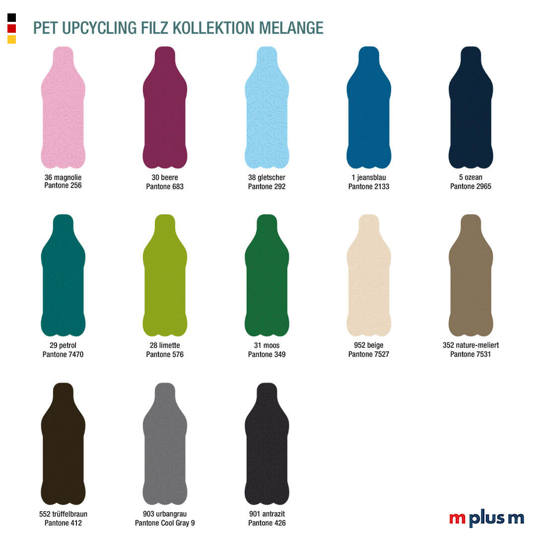 Melange Farbkarte für Recycling ♻️ Filz Made in Germany