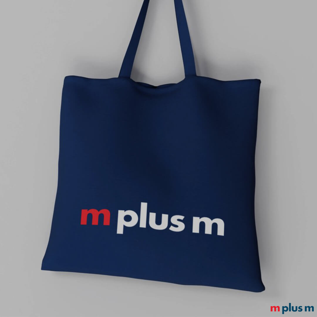 Blaue Stofftasche mit Logo bedrucken