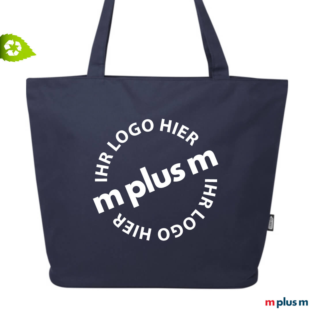 Nachhaltige Stofftasche in dunkelblau als Werbemittel bedrucken