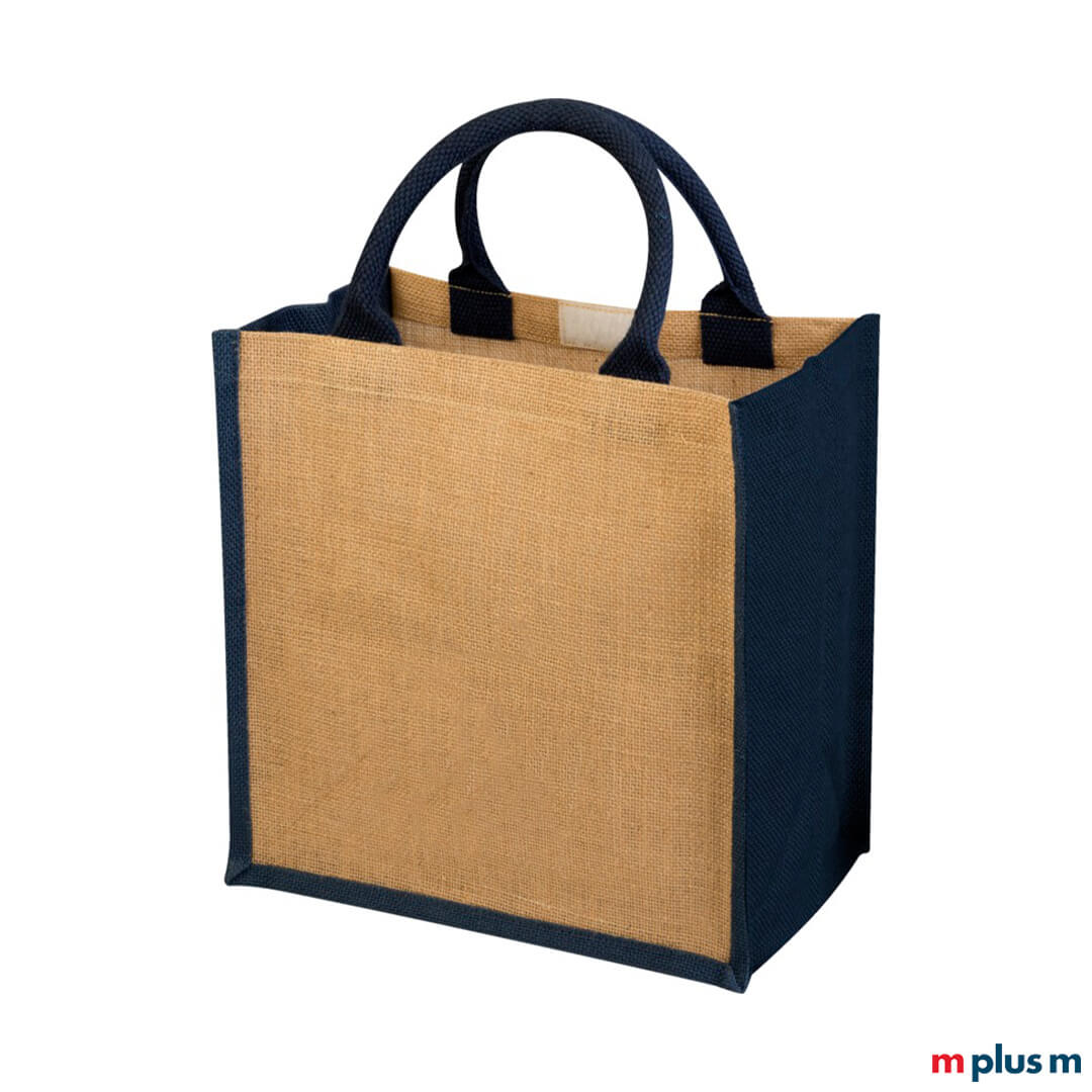 Nachhaltige Jute Tasche in blau