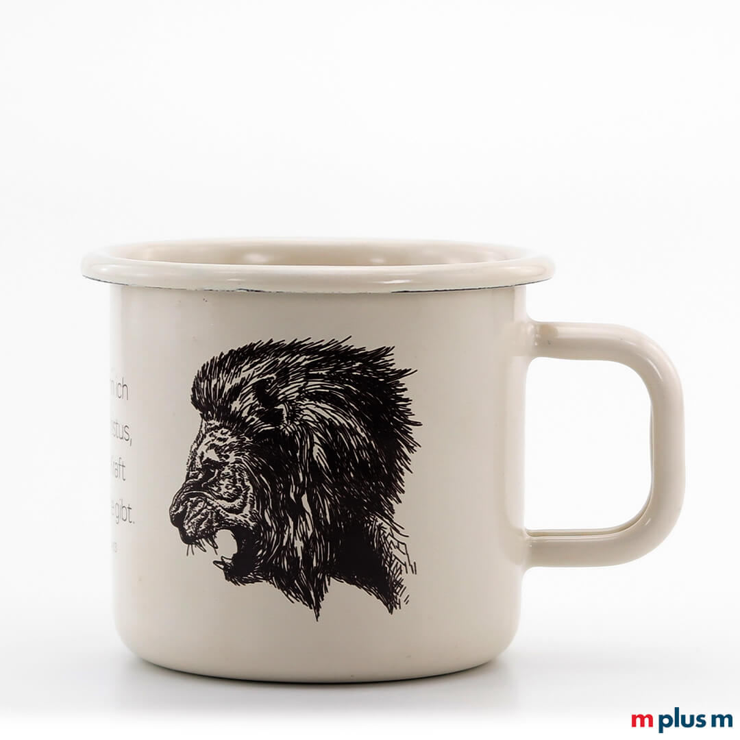 'Helena' Emaille Tasse Wunschfarbe