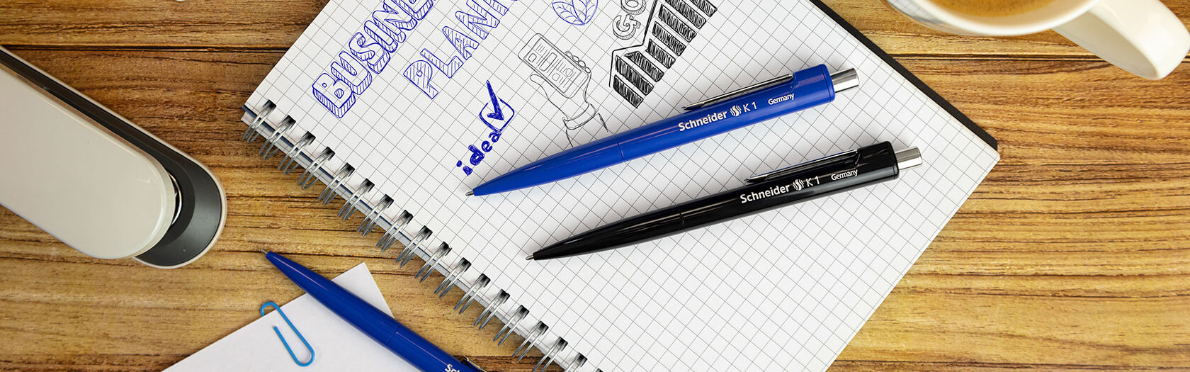 Schneider Kugelschreiber K1 mit Logo bedrucken - Banner 