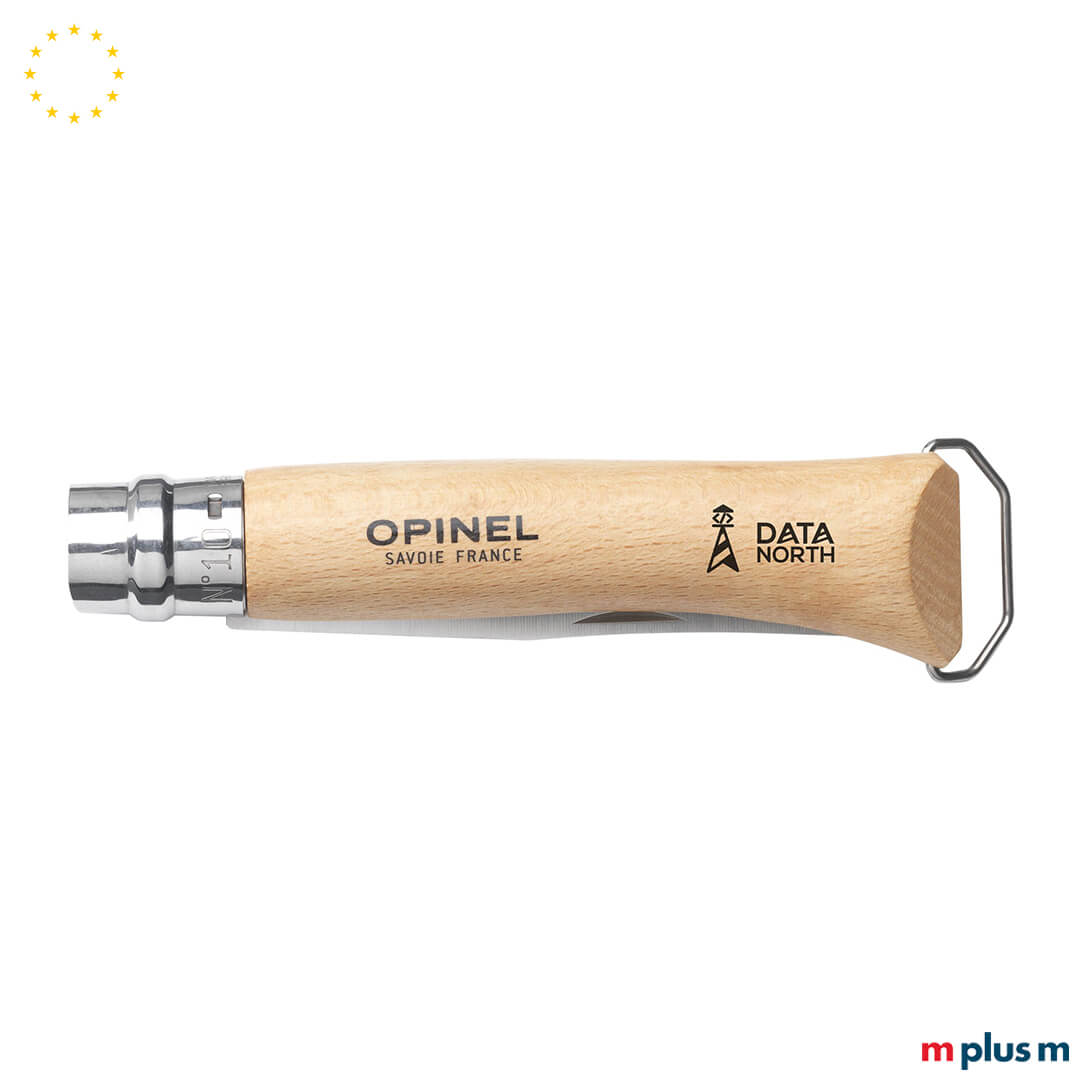 Opinel Taschenmesser No 10 mit Korkenzieher und nachhaltigem Holzgriff – individuell mit Logo bedruckbar