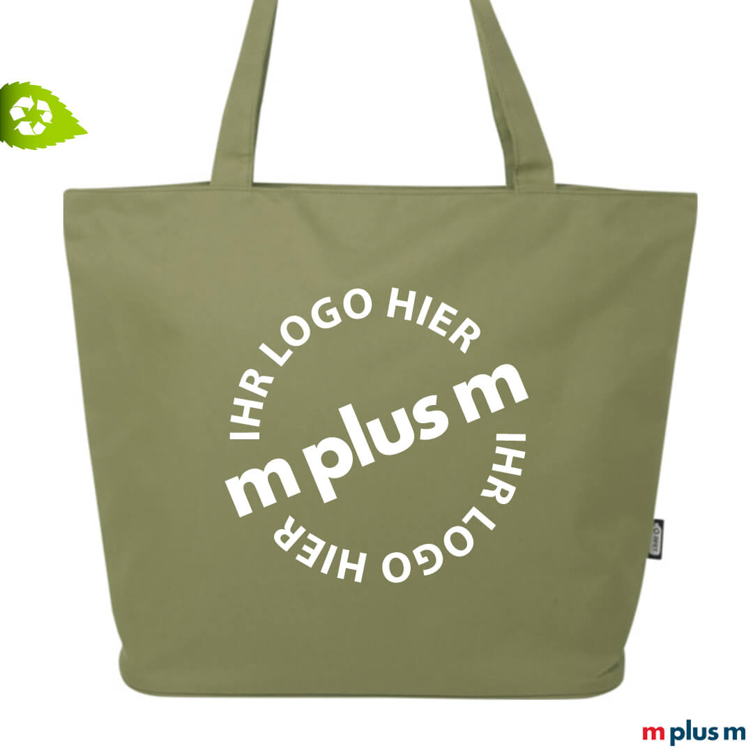 Grüne Stofftasche als nachhaltiges Werbemittel mit Logo bedrucken