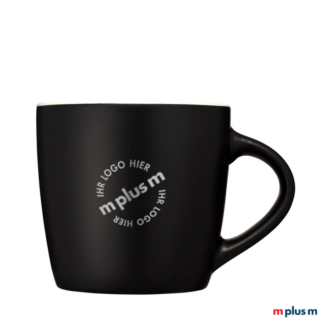 Schwarze Keramiktasse mit Ihrem Logo bedrucken