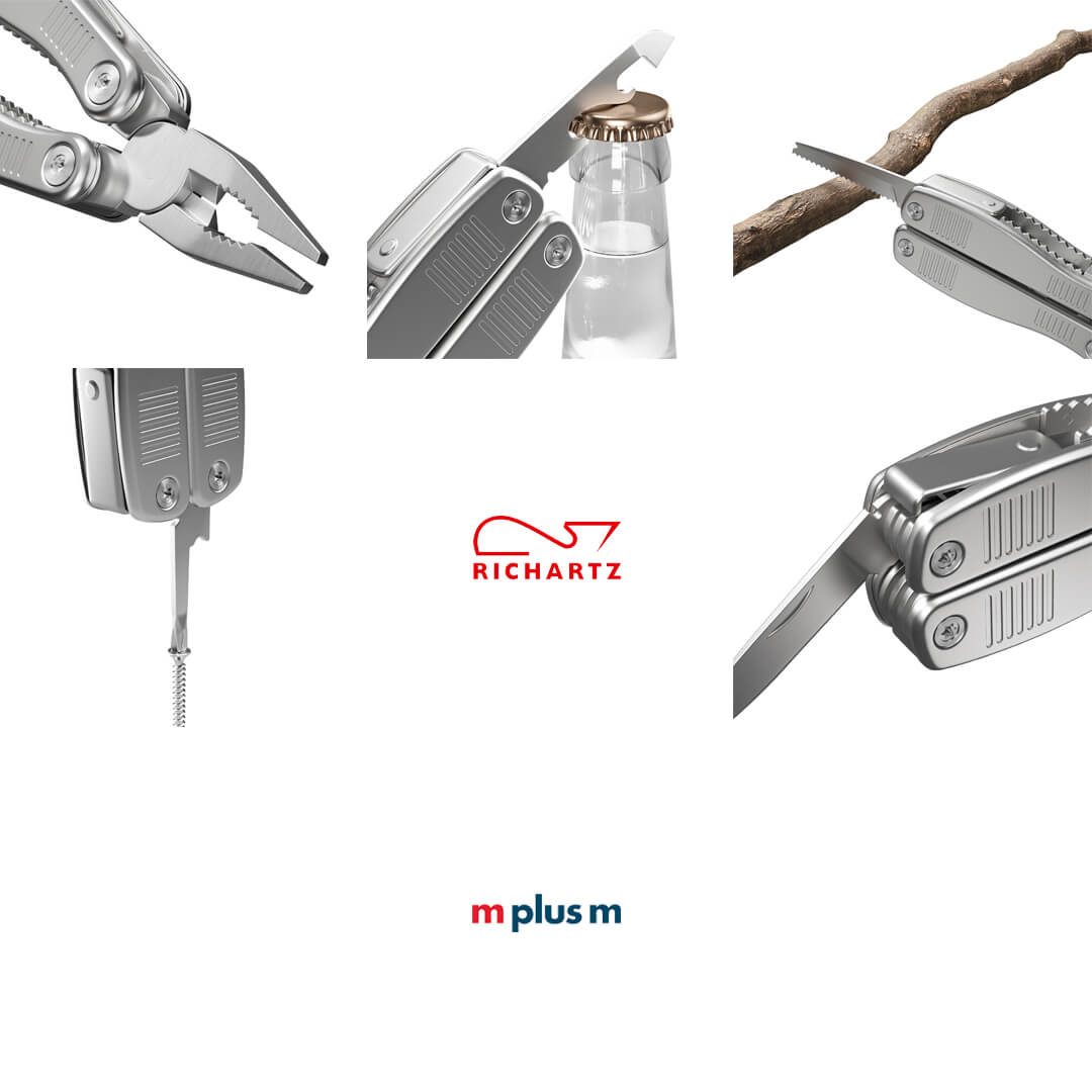 Richartz TERRA Multitool mit 11 nützlichen Funktionen – praktisches Werkzeug für unterwegs, Outdoor und Alltag als Werbegeschenk