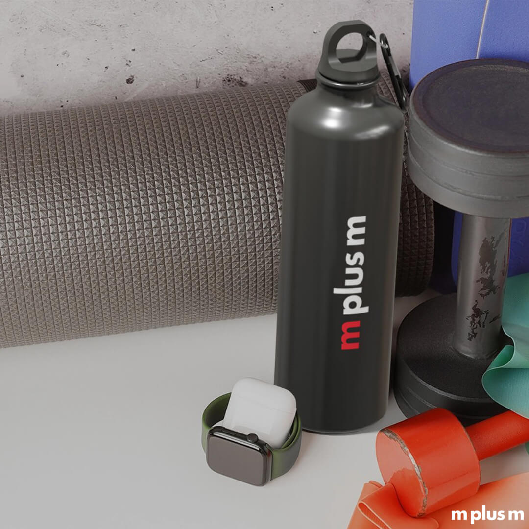 Basel Sporttrinkflasche in der Farbe Schwarz bedrucken mit Logo