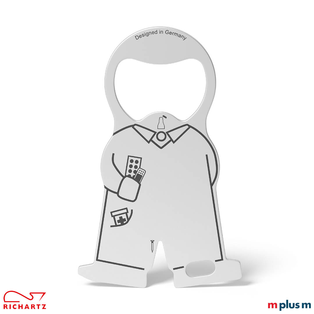 Schöner Werbeartikel für das Gesundheitswesen: karl pharma als Einkaufswagenlöser aus Metall mit Logogravur ab 250 Stück