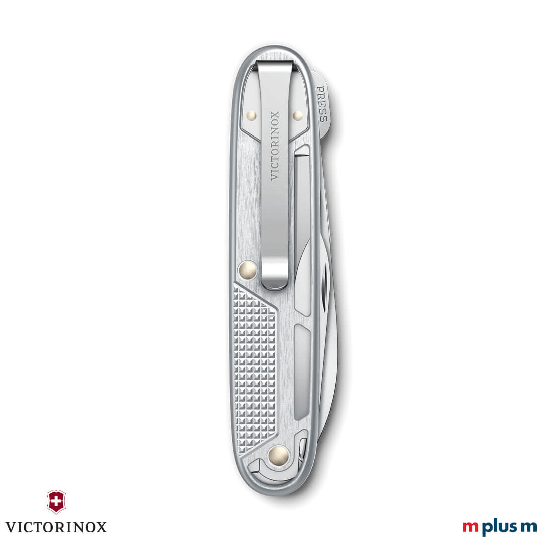 Geschlossenes Synergy Alox Messer mit präziser Klinge und Alox-Griff, ideal mit individueller Gravur