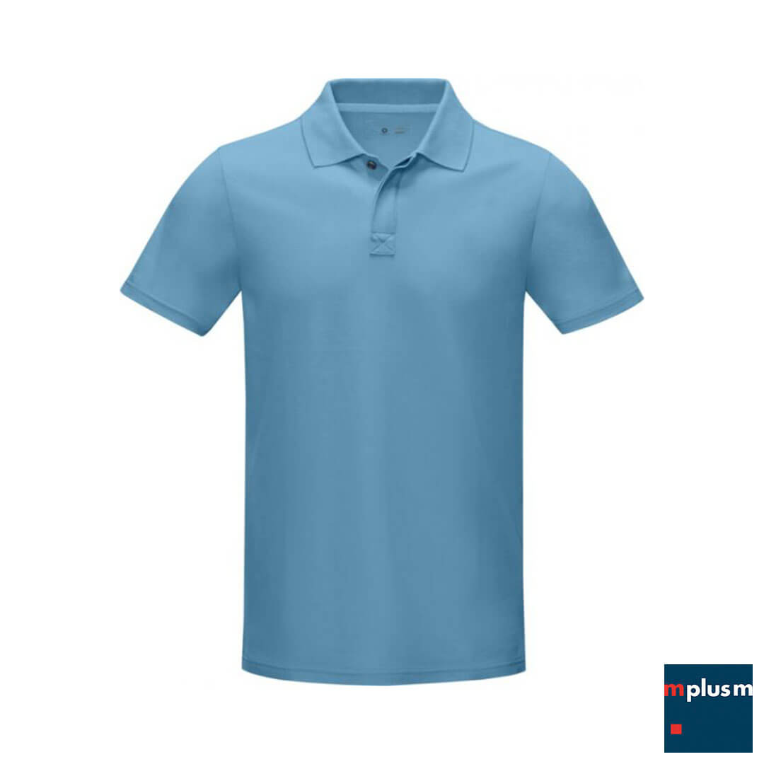 Poloshirt in hellblau mit Logo bedrucken
