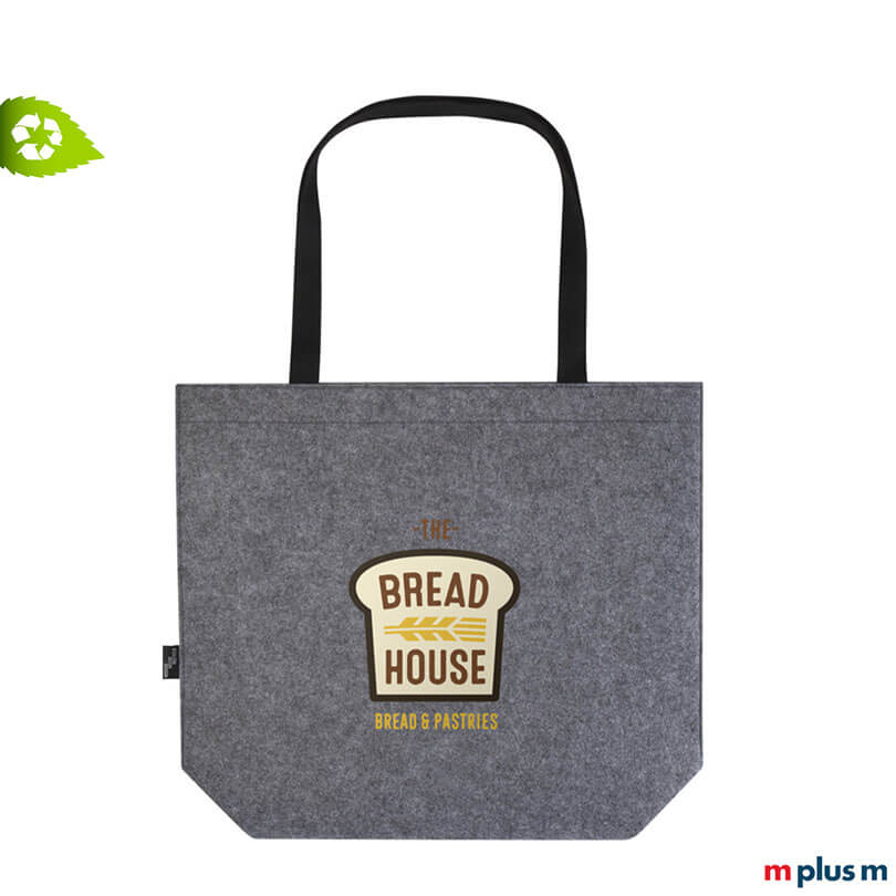 Große Tragetasche aus Recycling-Filz individuell bedruckt – ideal für Werbezwecke, ab 50 Stück