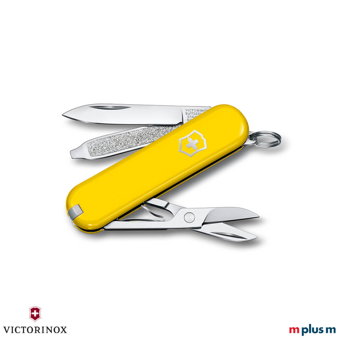Kleines Schweizer Taschenmesser 'Classic SD Colors' in Gelb als Werbeartikel
