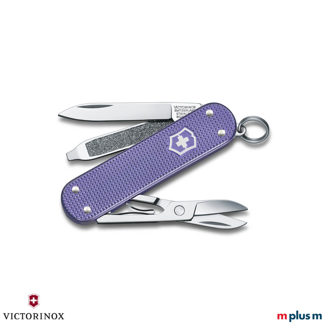 Victorinox Classic SD Alox in Electric Lavender Lila – auffälliges Schweizer Werbemesser mit eloxierten Alox-Schalen