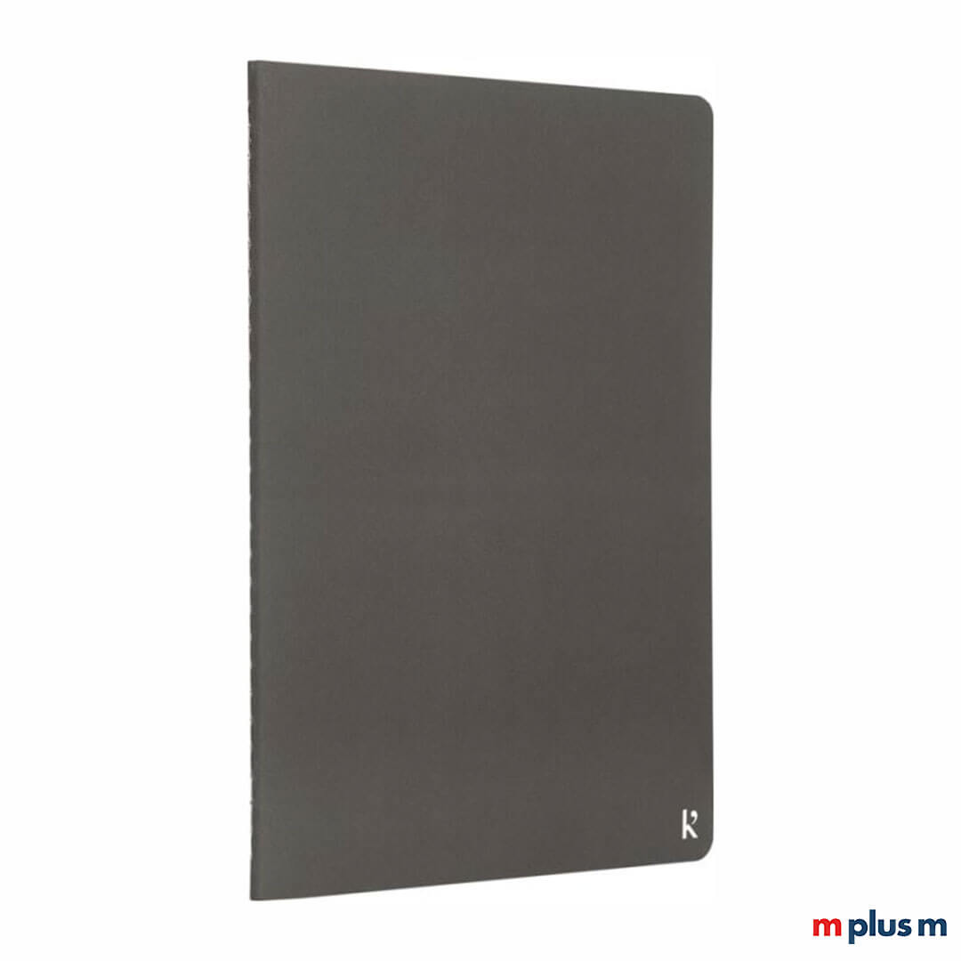 Schiefergraues 'Stone Paper' Notizbuch mit individuellem Logodruck