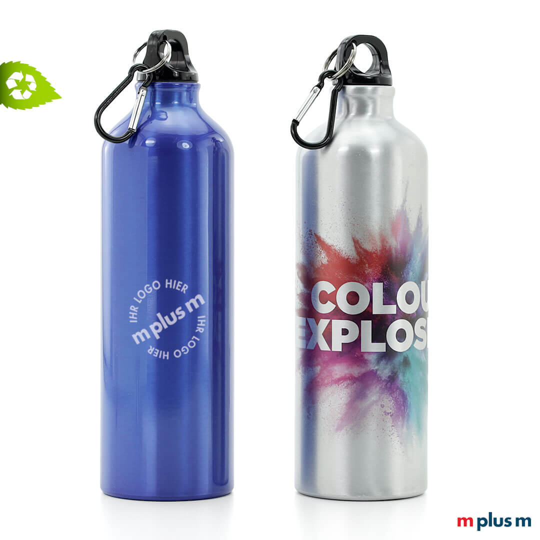 Trinkflasche aus Recycling ♻️ Edelstahl mit Logo Druck