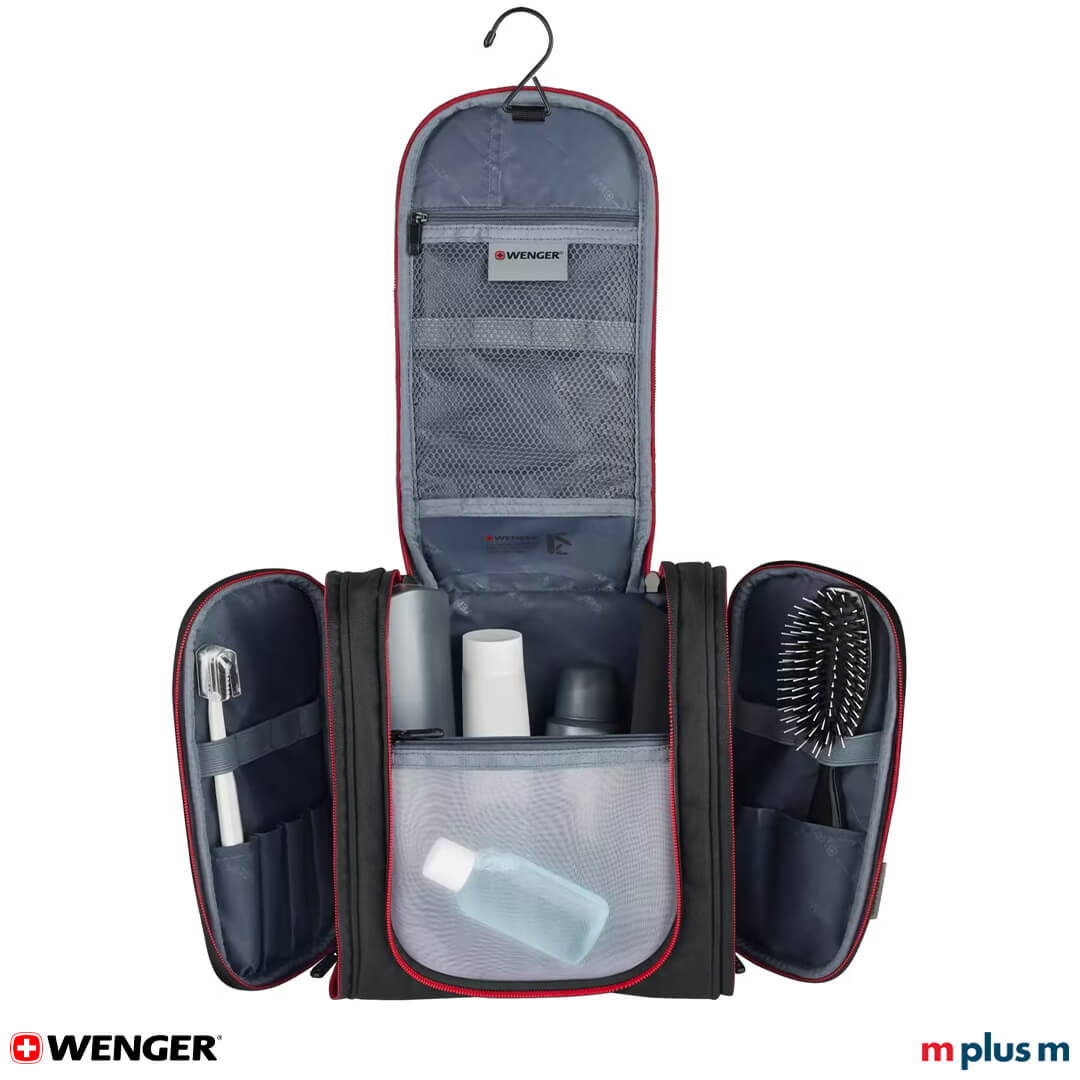 Praktische Kosmetiktasche von Wenger mit Haken, Reißverschlussfach & hygienischem Innenfutter