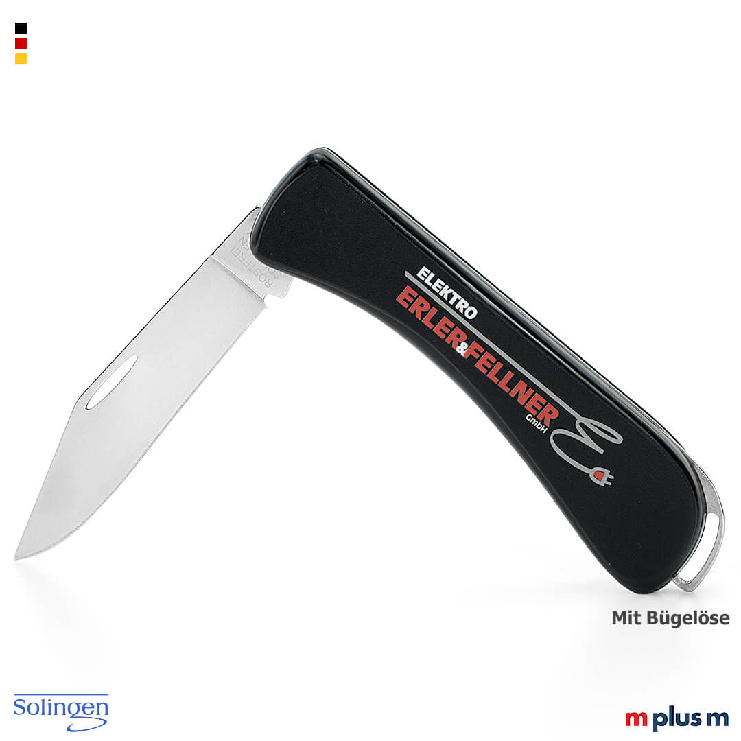 Solinger Taschenmesser in Schwarz mit Digital Logo Druck