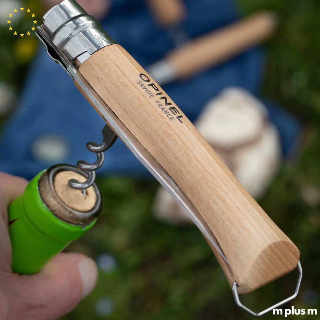 Personalisierbares Opinel Messer mit Holzgriff und Korkenzieher – Modell Nr. 10 aus Europa