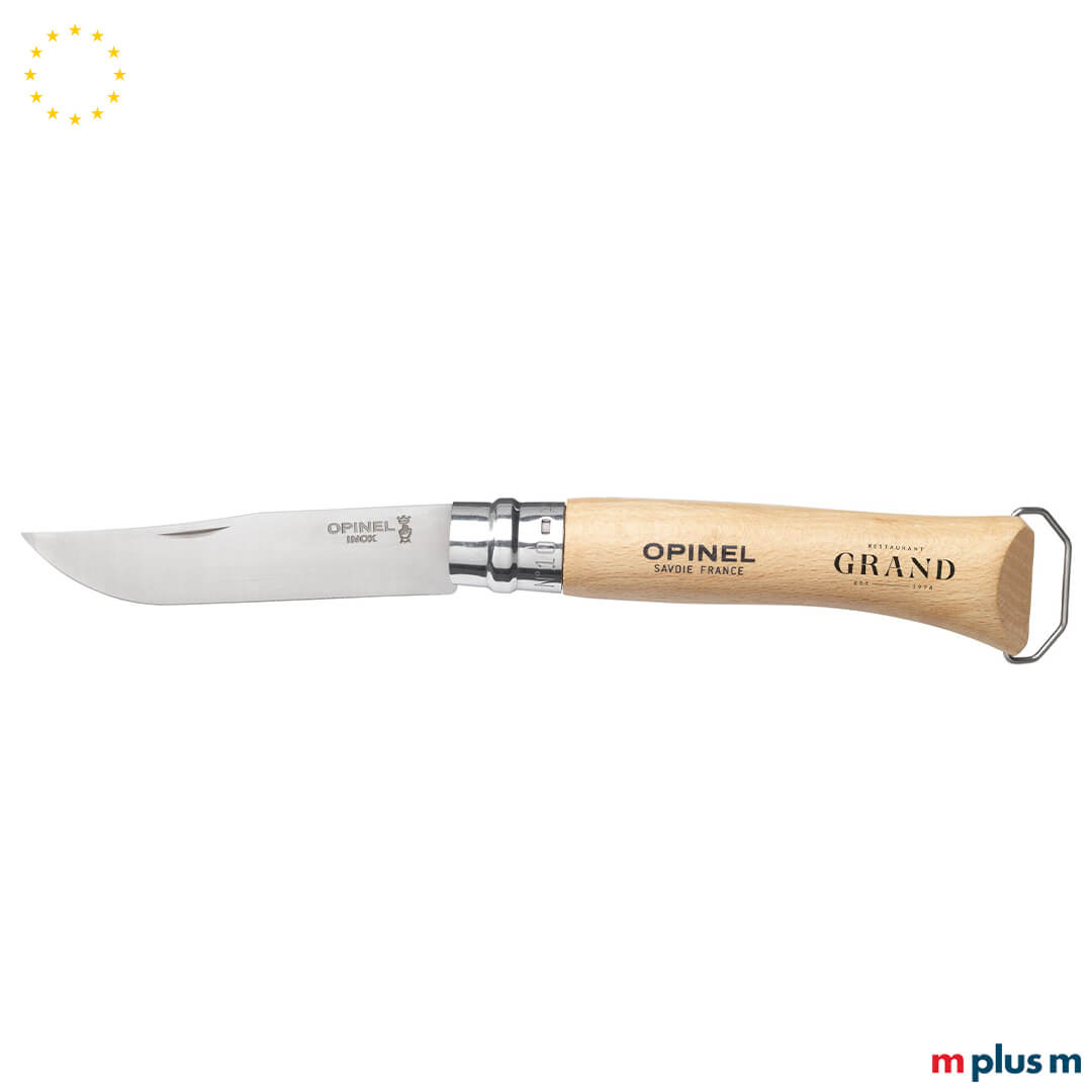 Hochwertiges Opinel Messer No 10 aus Frankreich mit integriertem Korkenzieher und gravierbarem Logo