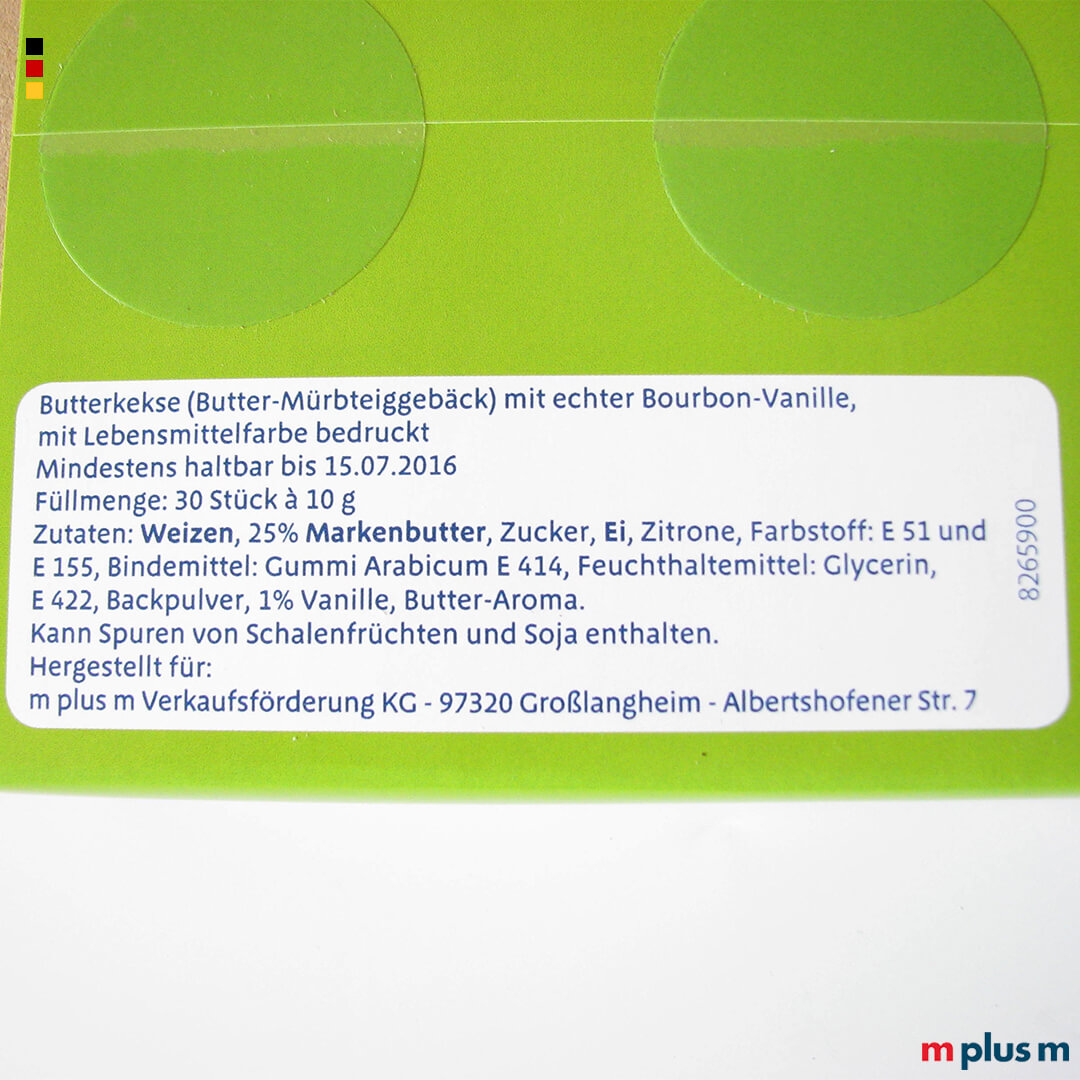 Kleiner Butterkeks Made in Germany