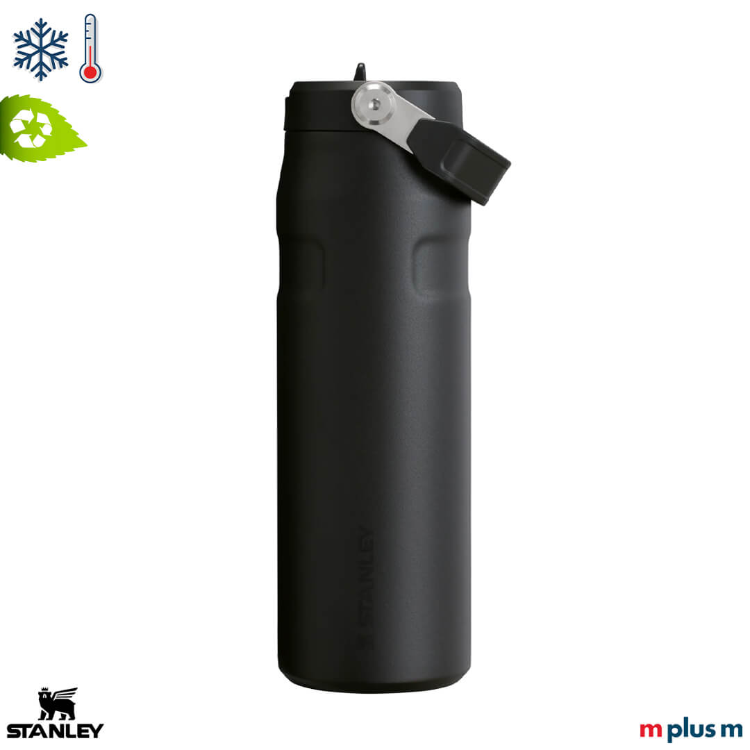 Robuste Stanley IceFlow™ Thermosflasche 700ml Schwarz mit Wunschlogo bedrucken lassen